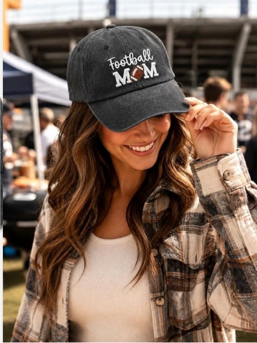 Football Mom Hat for Women, Adjustable Football Baseball Cap new